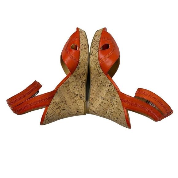 Nine West orange braveit platform wedge sandals size 6.5 - Picture 12 of 15